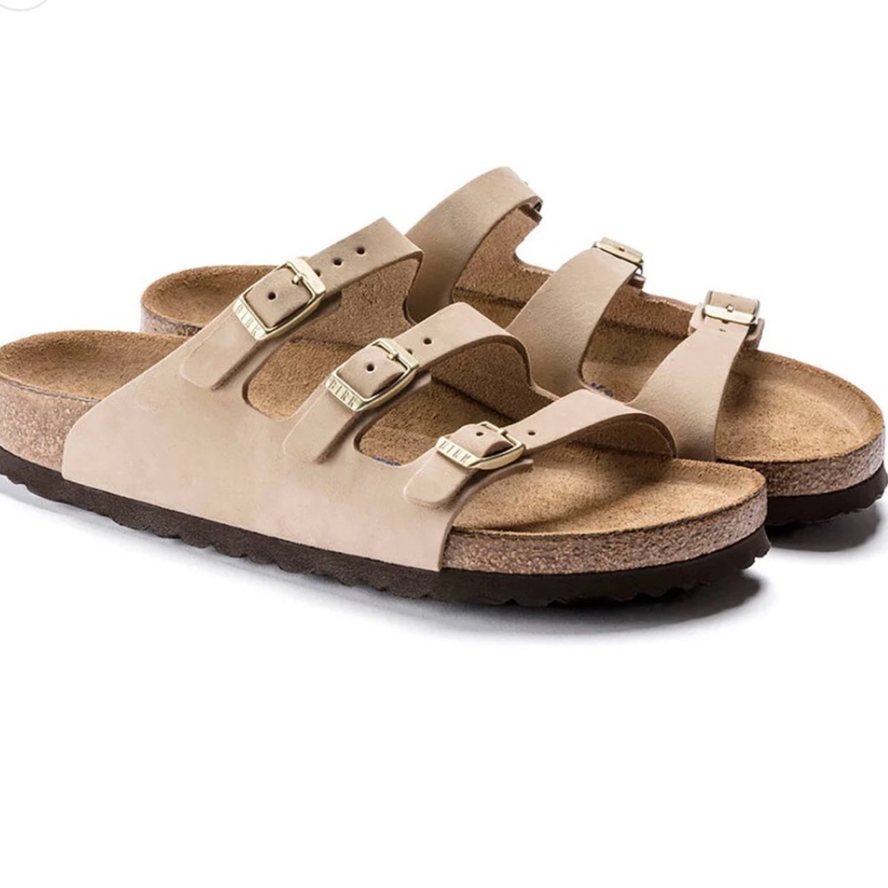 Birkenstock Beige Triple Adjustable Strap Sandals